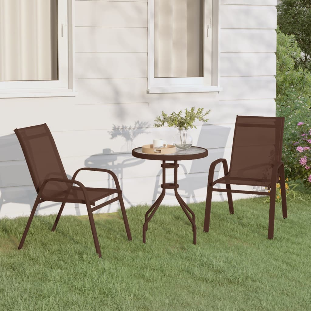 3-tlg. Garten-Bistro-Set Braun