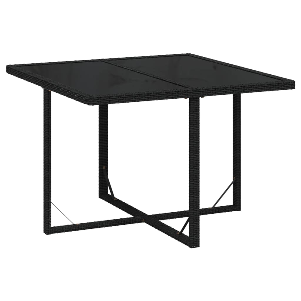 9-tlg. Garten-Essgruppe mit Kissen Poly Rattan Schwarz