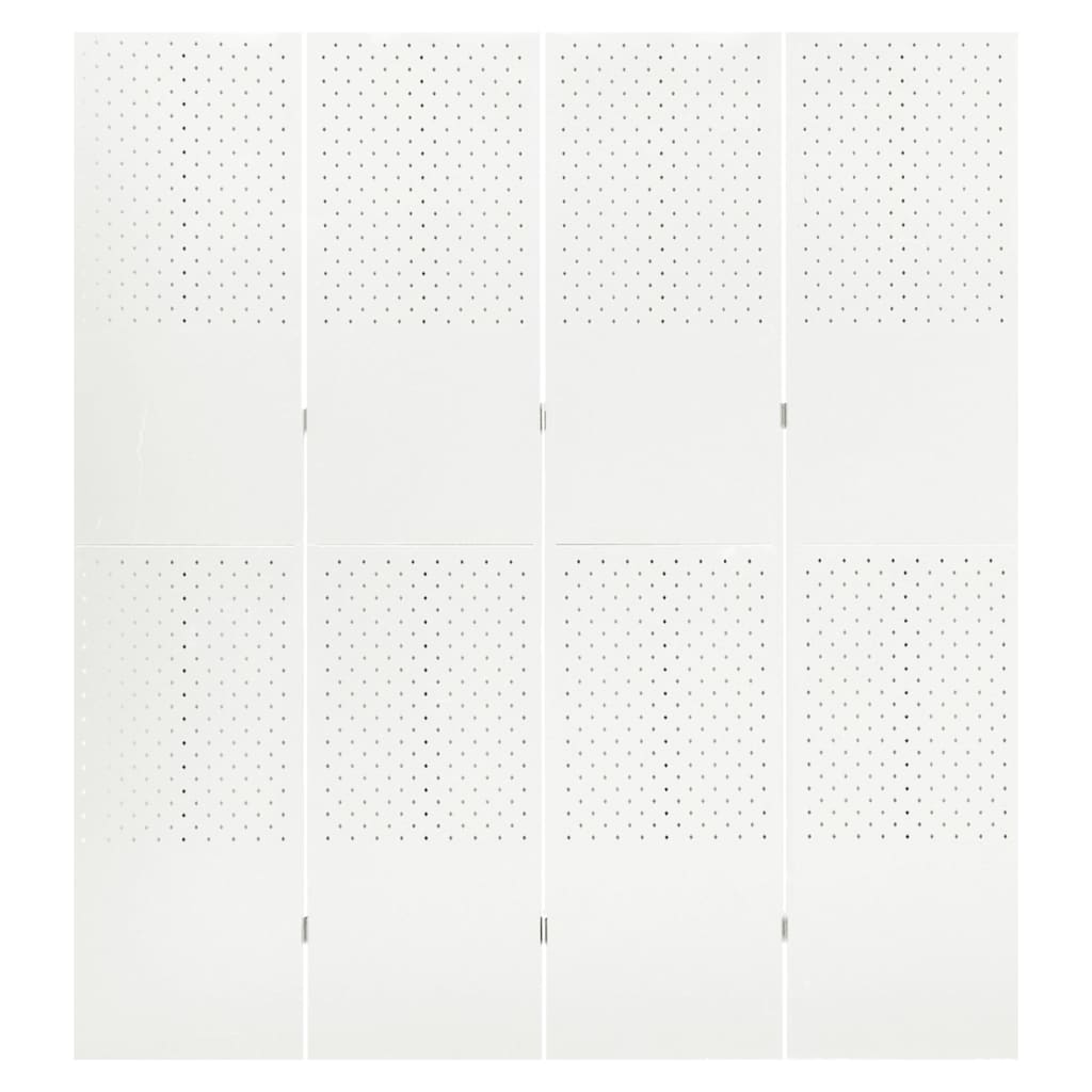 4-tlg. Raumteiler 2 Stk. Weiß 160x180 cm Stahl