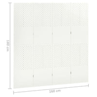 Thumbnail for 4-tlg. Raumteiler 2 Stk. Weiß 160x180 cm Stahl