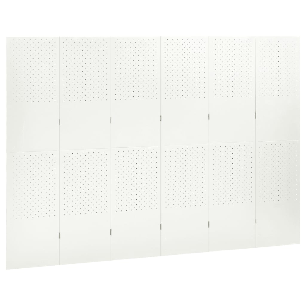 6-tlg. Raumteiler 2 Stk. Weiß 240x180 cm Stahl