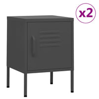 Thumbnail for Nachttische 2 Stk. Anthrazit 35x35x51 cm Stahl