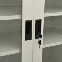 Thumbnail for Büroschrank mit Pflanzkasten Hellgrau 90x40x128 cm Stahl