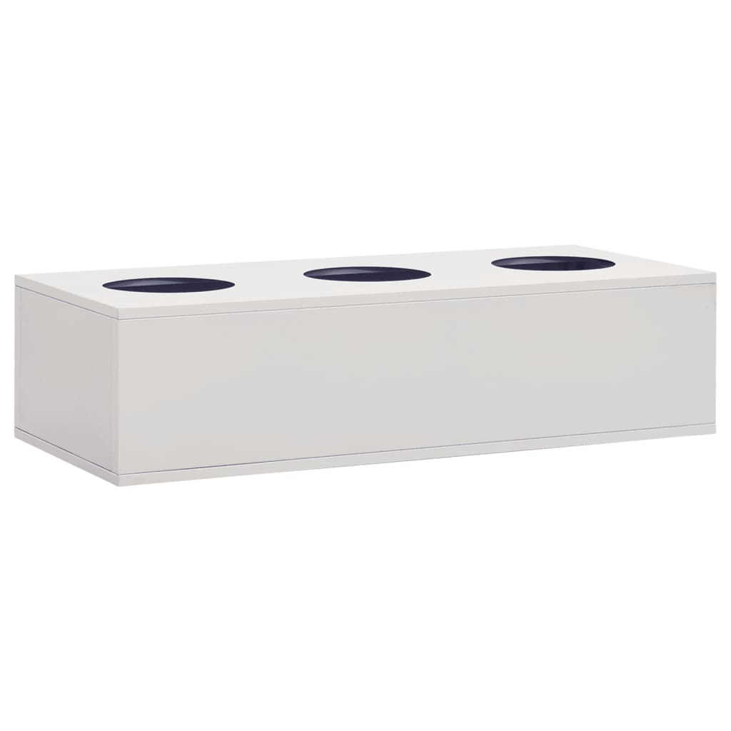 Büroschrank mit Pflanzkasten Hellgrau 90x40x128 cm Stahl