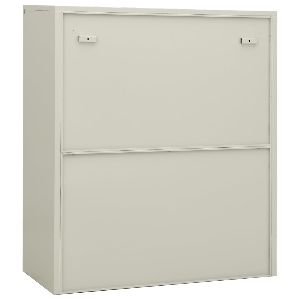 Büroschrank mit Pflanzkasten Hellgrau 90x40x128 cm Stahl