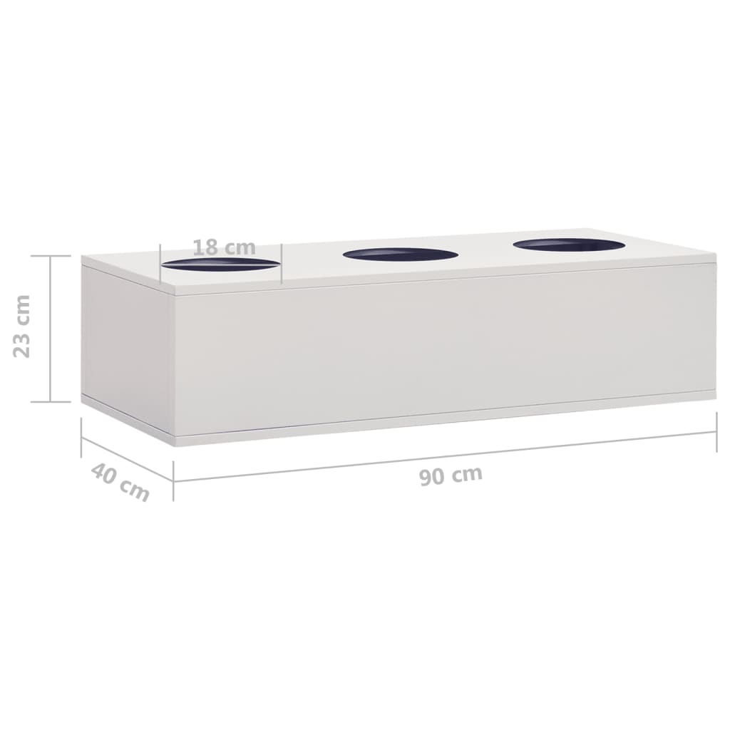 Büroschrank mit Pflanzkasten Hellgrau 90x40x128 cm Stahl
