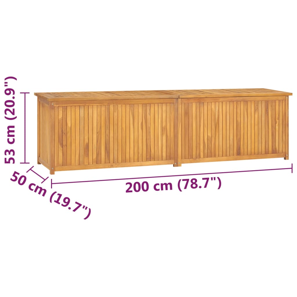Gartenbox 200x50x53 cm Massivholz Teak