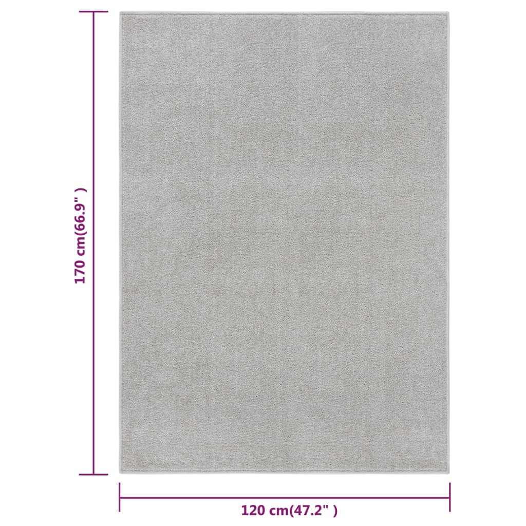 Teppich Kurzflor 120x170 cm Hellgrau