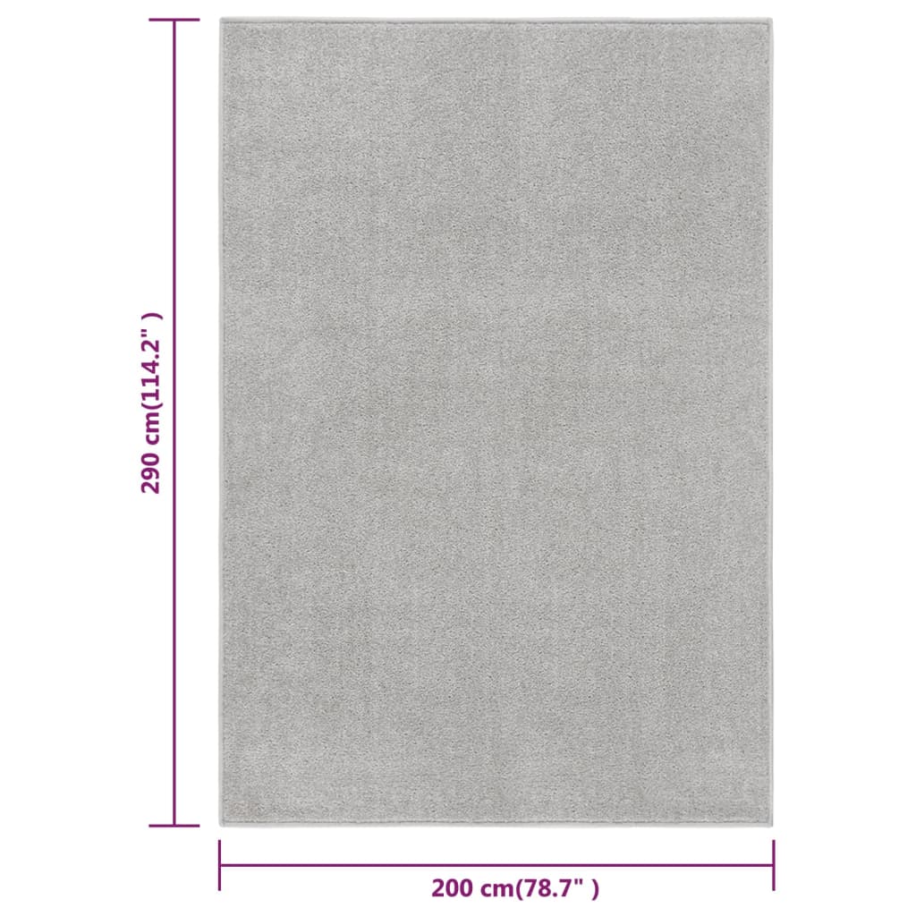Teppich Kurzflor 200x290 cm Hellgrau