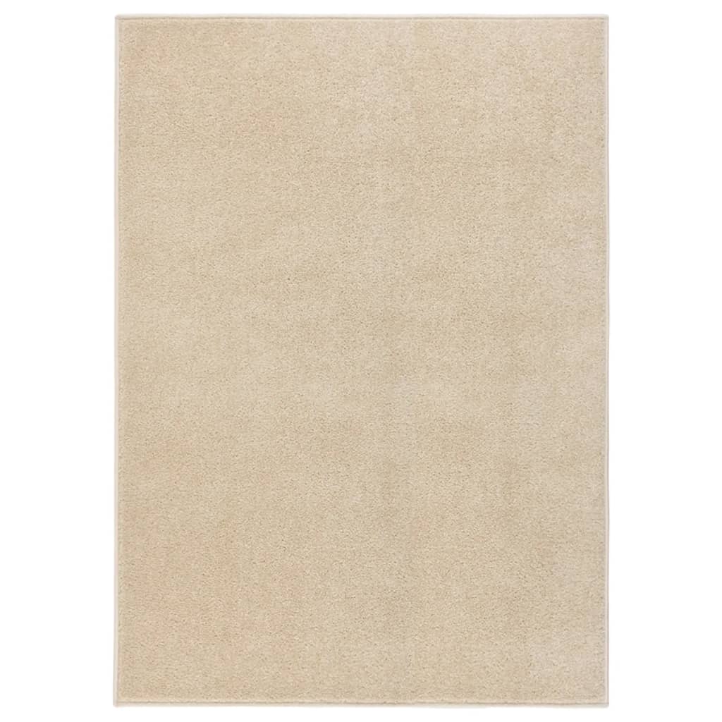 Teppich Kurzflor 140x200 cm Beige