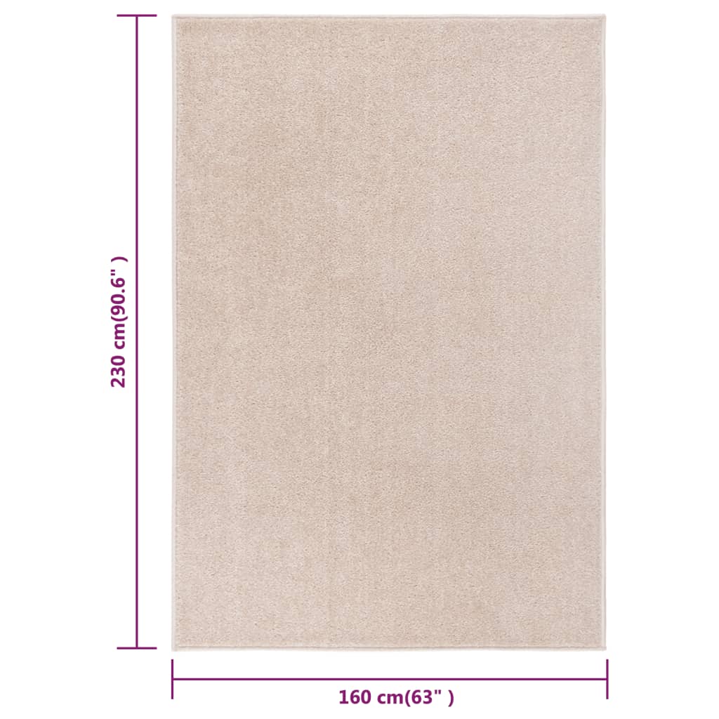 Teppich Kurzflor 160x230 cm Dunkelbeige