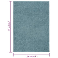 Thumbnail for Teppich Kurzflor 240x340 cm Blau