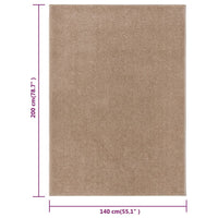 Thumbnail for Teppich Kurzflor 140x200 cm Braun