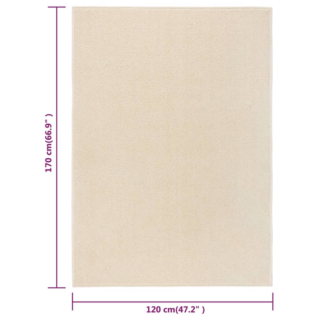 Teppich Kurzflor 120x170 cm Creme
