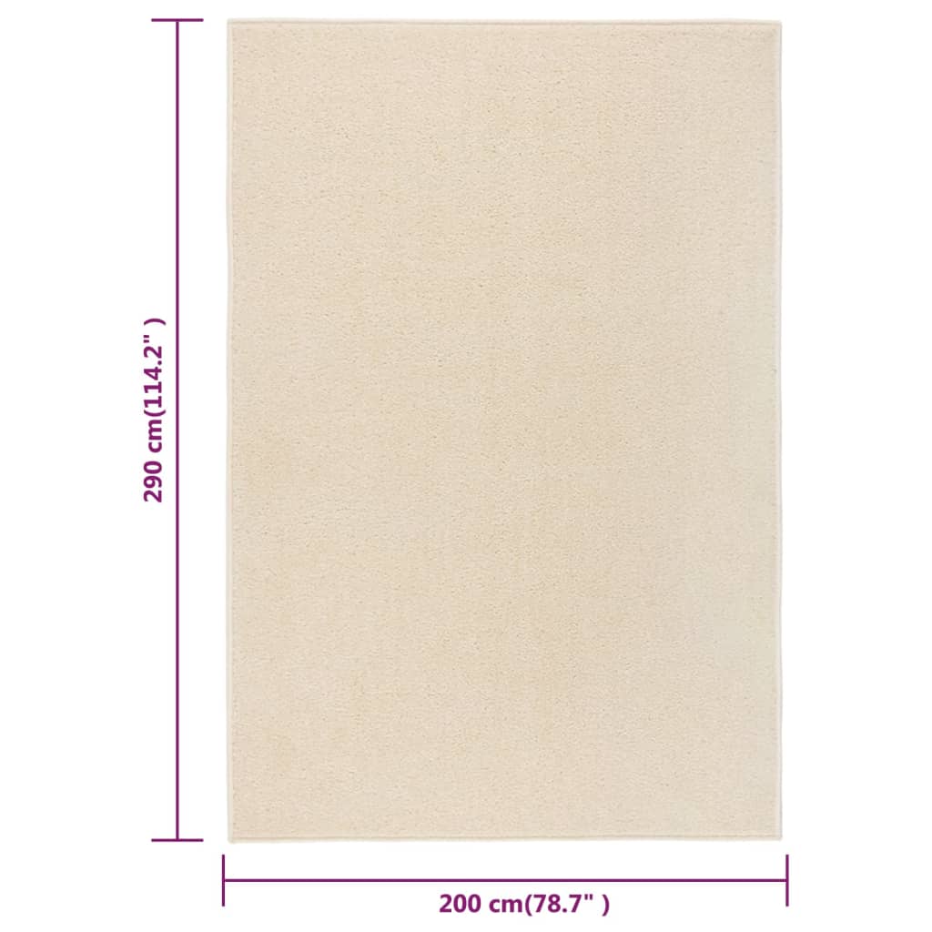 Teppich Kurzflor 200x290 cm Creme
