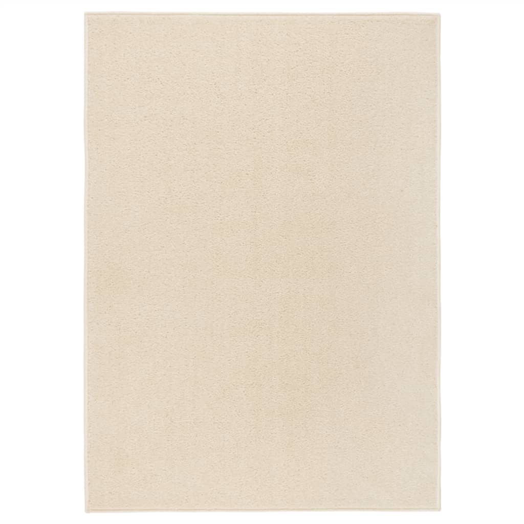 Teppich Kurzflor 240x340 cm Creme