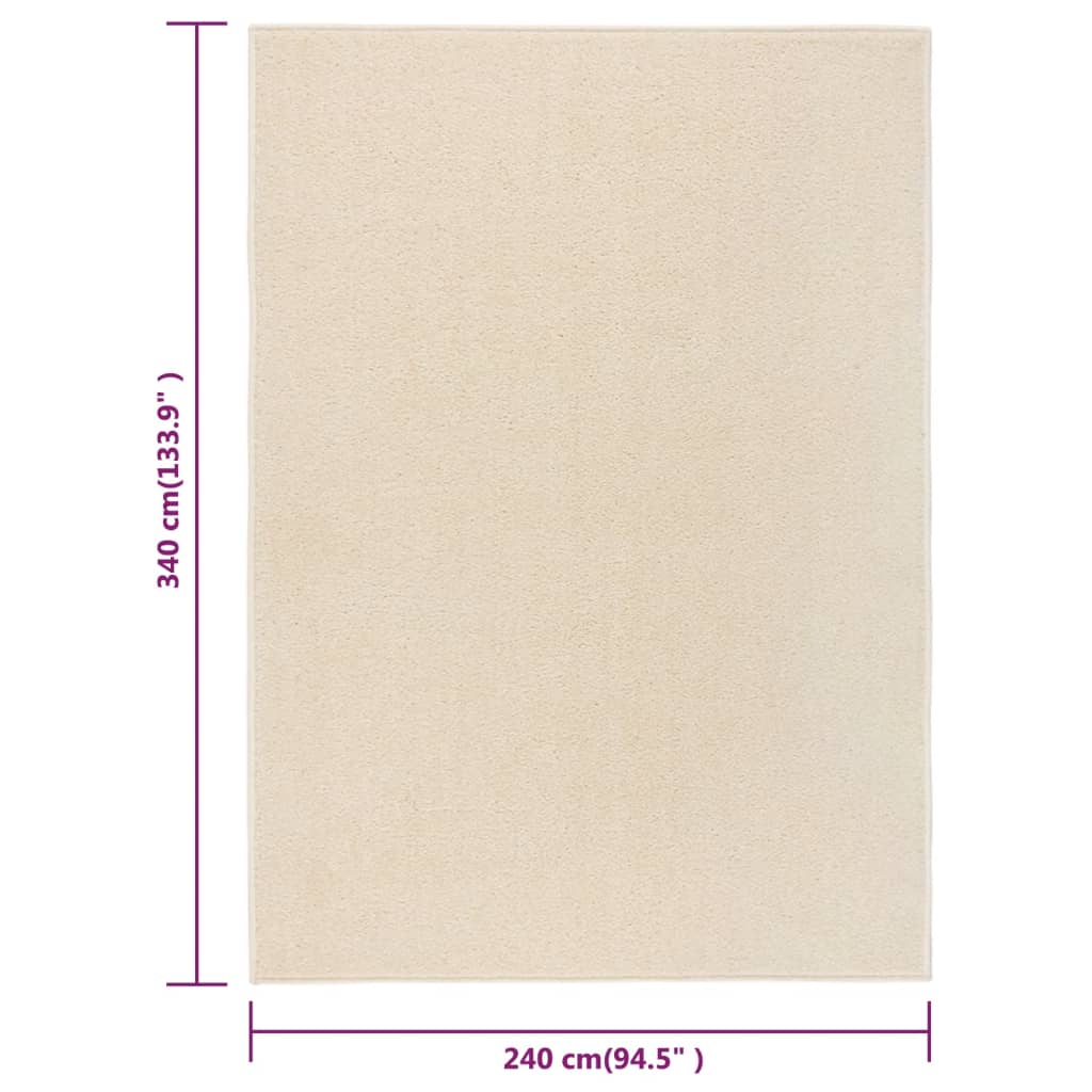 Teppich Kurzflor 240x340 cm Creme