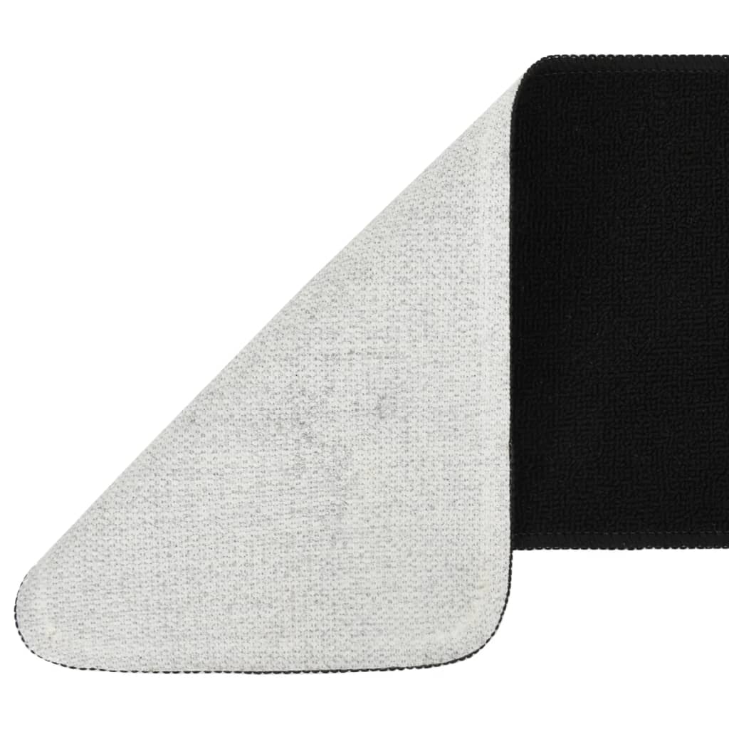 Treppenstufenmatten 15 Stk. 60x25 cm Schwarz Anti-Rutsch
