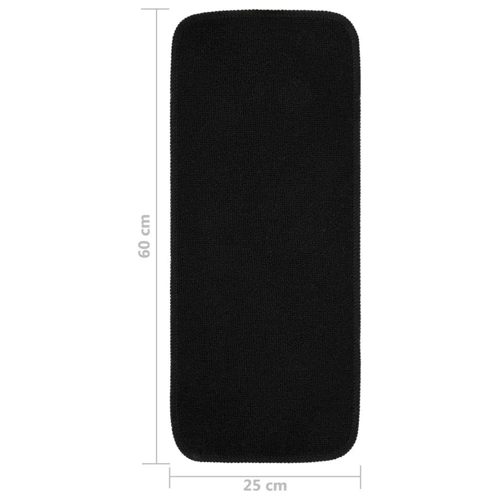 Treppenstufenmatten 15 Stk. 60x25 cm Schwarz Anti-Rutsch