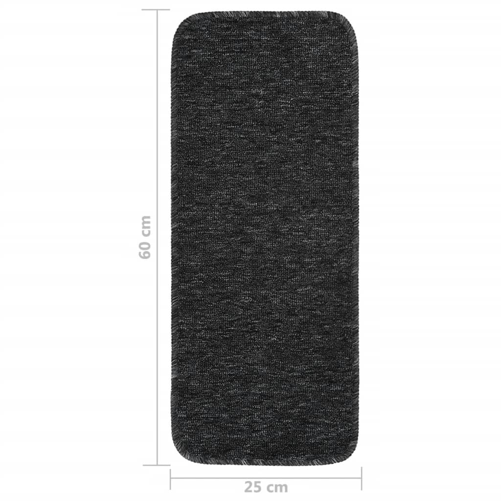 Treppenstufenmatten 15 Stk. 60x25 cm Anthrazit Anti-Rutsch