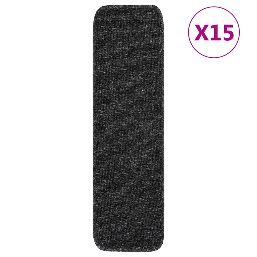 Treppenstufenmatten 15 Stk. 75x20 cm Anthrazit Anti-Rutsch