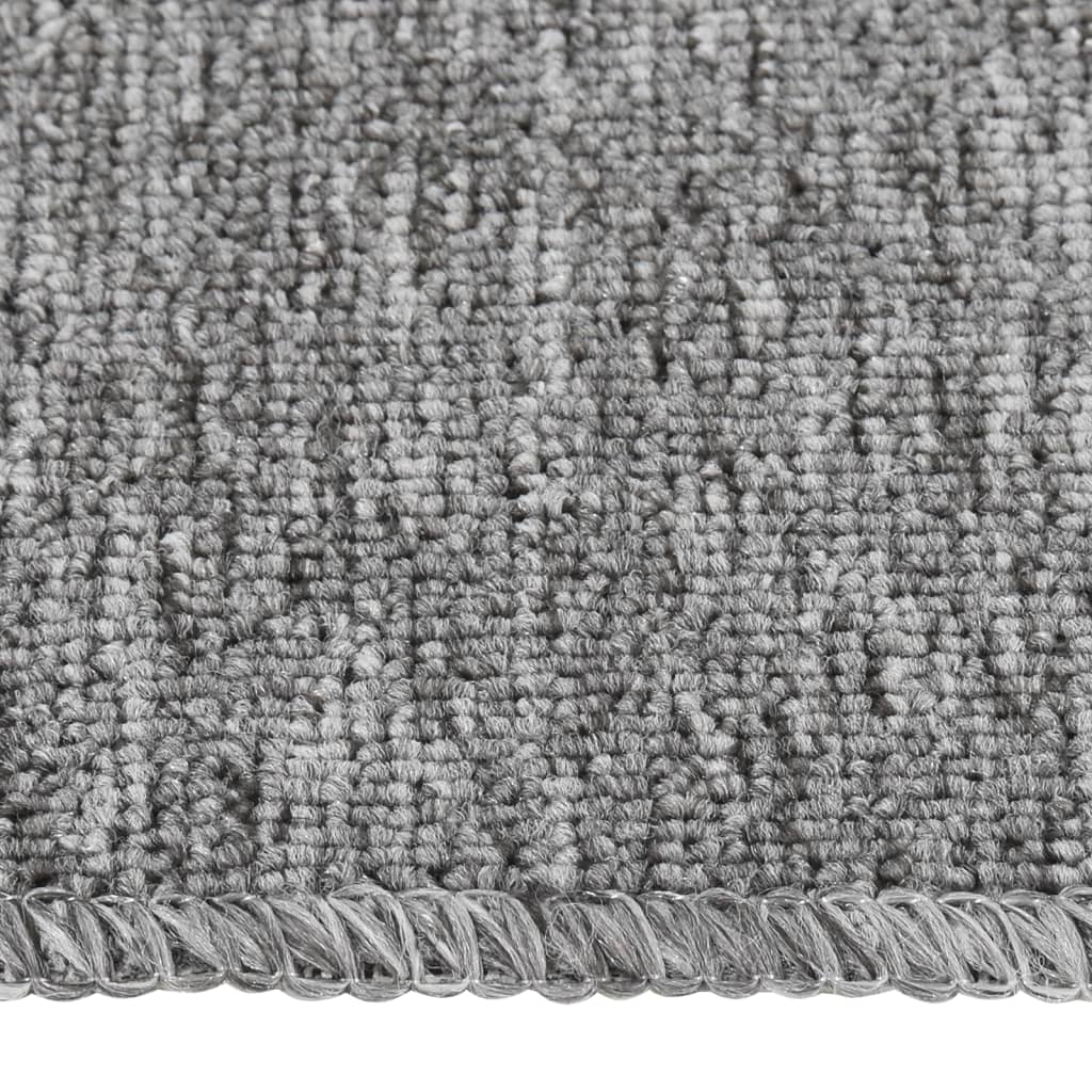 Treppenstufenmatten 15 Stk. 75x20 cm Grau Anti-Rutsch