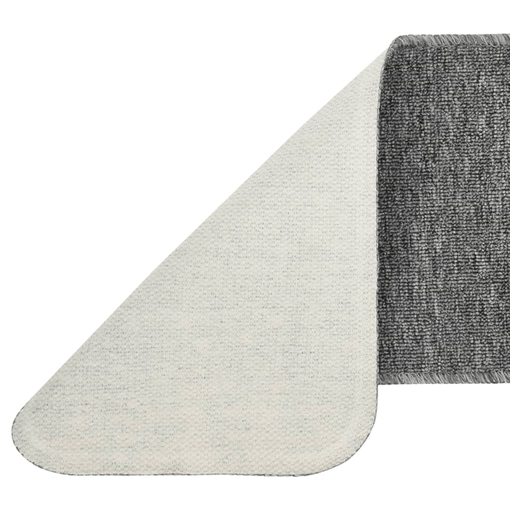 Treppenstufenmatten 15 Stk. 75x20 cm Grau Anti-Rutsch