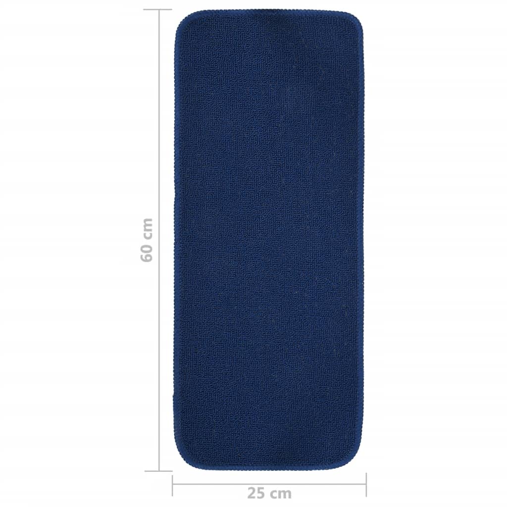 Treppenstufenmatten 15 Stk. 60x25 cm Marineblau Anti-Rutsch