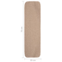 Thumbnail for Antirutsch Stufenmatten 15 Stk. 75x20 cm Beige Rechteckig