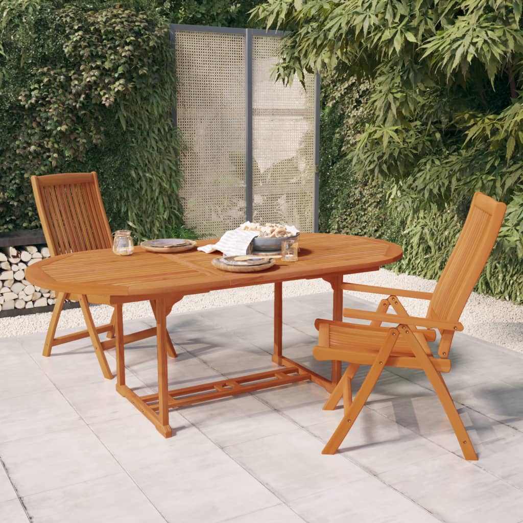 Gartentisch 200x100x75 cm Massivholz Eukalyptus