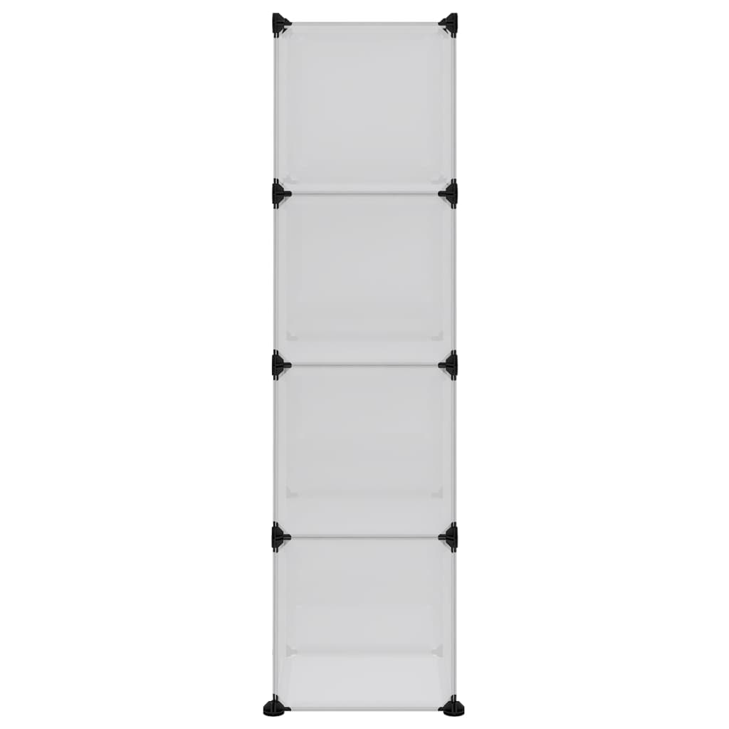 Regalsystem mit 12 Würfeln und Türen Transparent PP