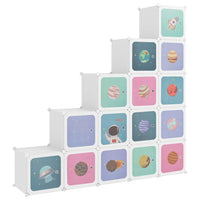 Thumbnail for Kinderschrank Modular mit 15 Würfeln Weiß PP