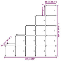 Thumbnail for Kinderschrank Modular mit 15 Würfeln Weiß PP