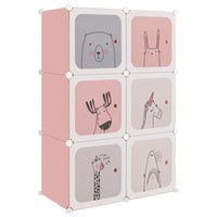Thumbnail for Kinderschrank Modular mit 6 Würfeln Rosa PP