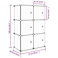 Thumbnail for Kinderschrank Modular mit 6 Würfeln Rosa PP