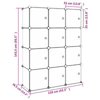 Thumbnail for Kinderschrank Modular mit 12 Würfeln Grün PP