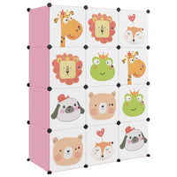Thumbnail for Kinderschrank Modular mit 12 Würfeln Rosa PP
