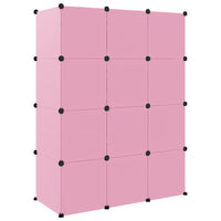 Thumbnail for Kinderschrank Modular mit 12 Würfeln Rosa PP