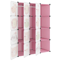 Thumbnail for Kinderschrank Modular mit 12 Würfeln Rosa PP