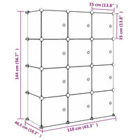 Thumbnail for Kinderschrank Modular mit 12 Würfeln Rosa PP