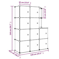 Thumbnail for Kinderschrank Modular mit 10 Würfeln Schwarz PP