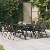 Thumbnail for Gartentisch Schwarz 180x80x70 cm Stahl und Glas