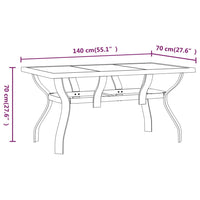 Thumbnail for Gartentisch Grau und Schwarz 140x70x70 cm Stahl und Glas