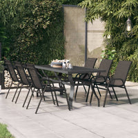 Thumbnail for Gartentisch Grau und Schwarz 180x80x70 cm Stahl und Glas