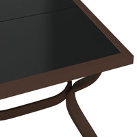 Thumbnail for Gartentisch Braun und Schwarz 140x70x70 cm Stahl und Glas