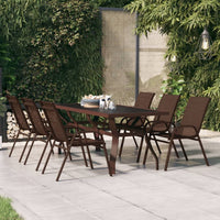 Thumbnail for Gartentisch Braun und Schwarz 180x80x70 cm Stahl und Glas