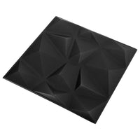 Thumbnail for 3D-Wandpaneele 48 Stk. 50x50 cm Diamant Schwarz 12 m²