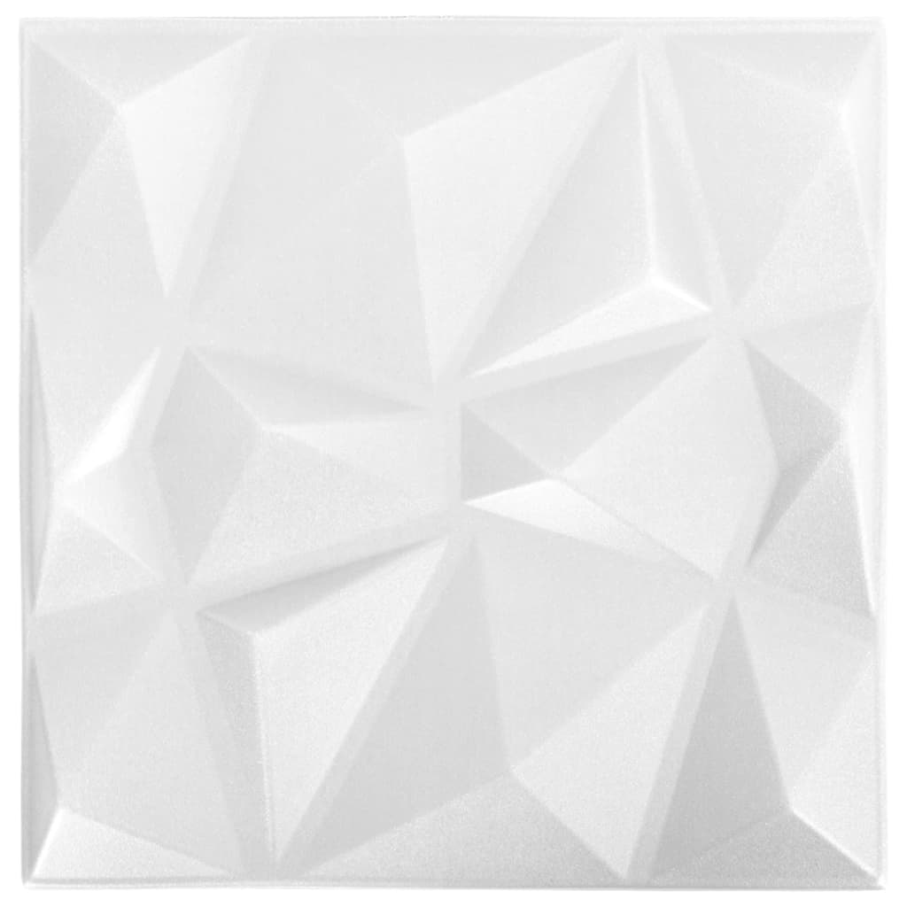 3D-Wandpaneele 12 Stk. 50x50 cm Diamant Grau 3 m²