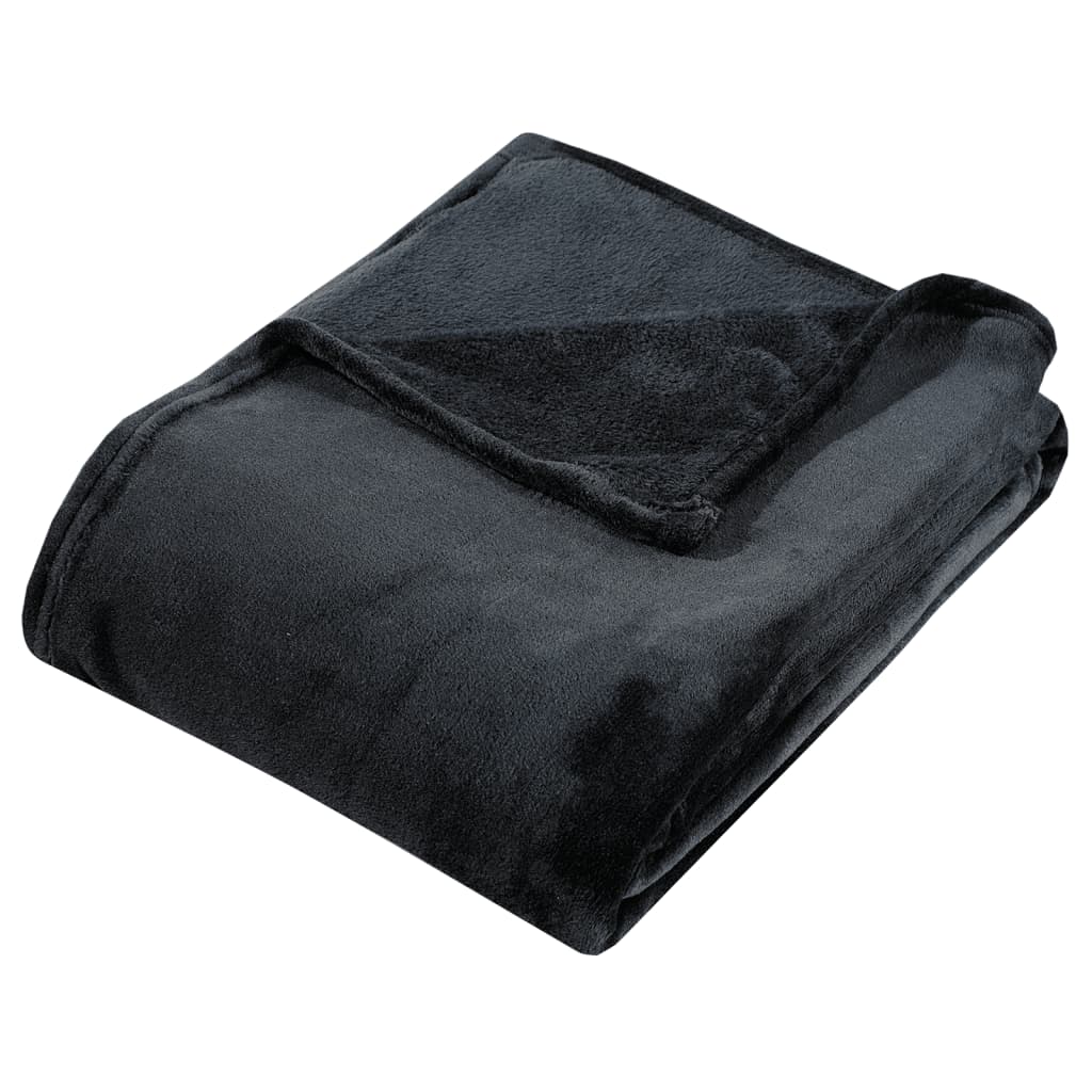 Decke Schwarz 200x240 cm Polyester