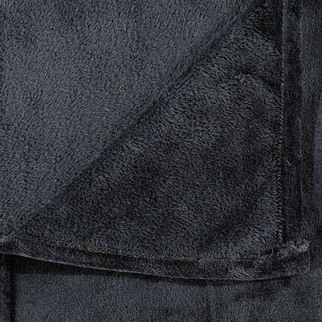 Decke Schwarz 200x240 cm Polyester